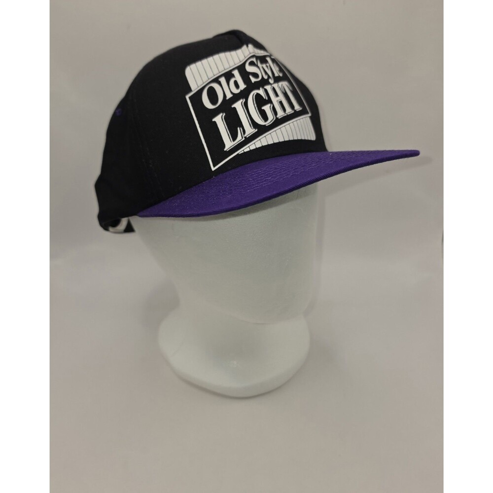 Vintage Old Style Light Beer Hat Cap Black Purple